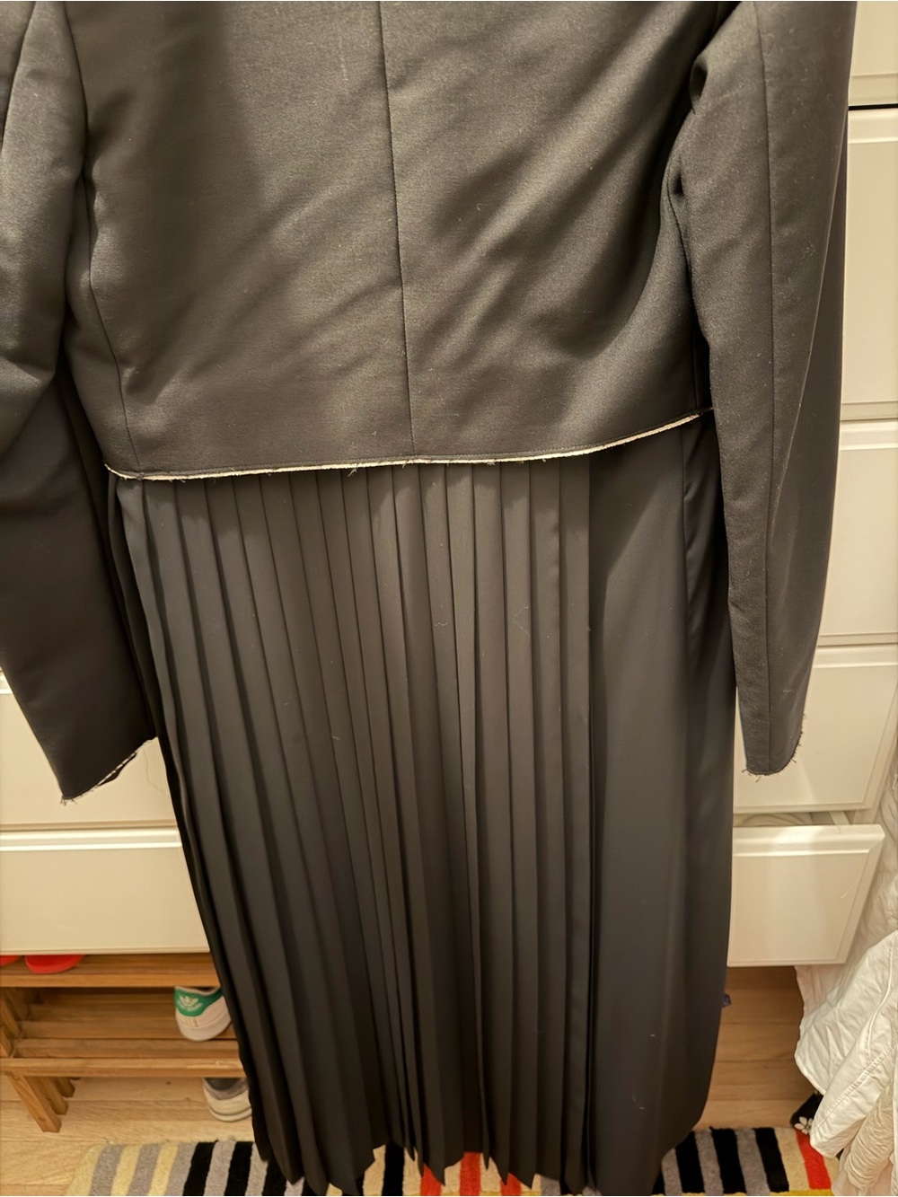 Jil Sander Resort 2018 Black Wool Pleated Trench Coat Slim Fit size 34 NWT - Picture 8 of 9